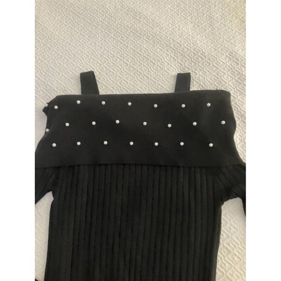 Vtg Immodel Y2K S Black Pearl Stretch Off The Shoulder - Picture 2 of 4